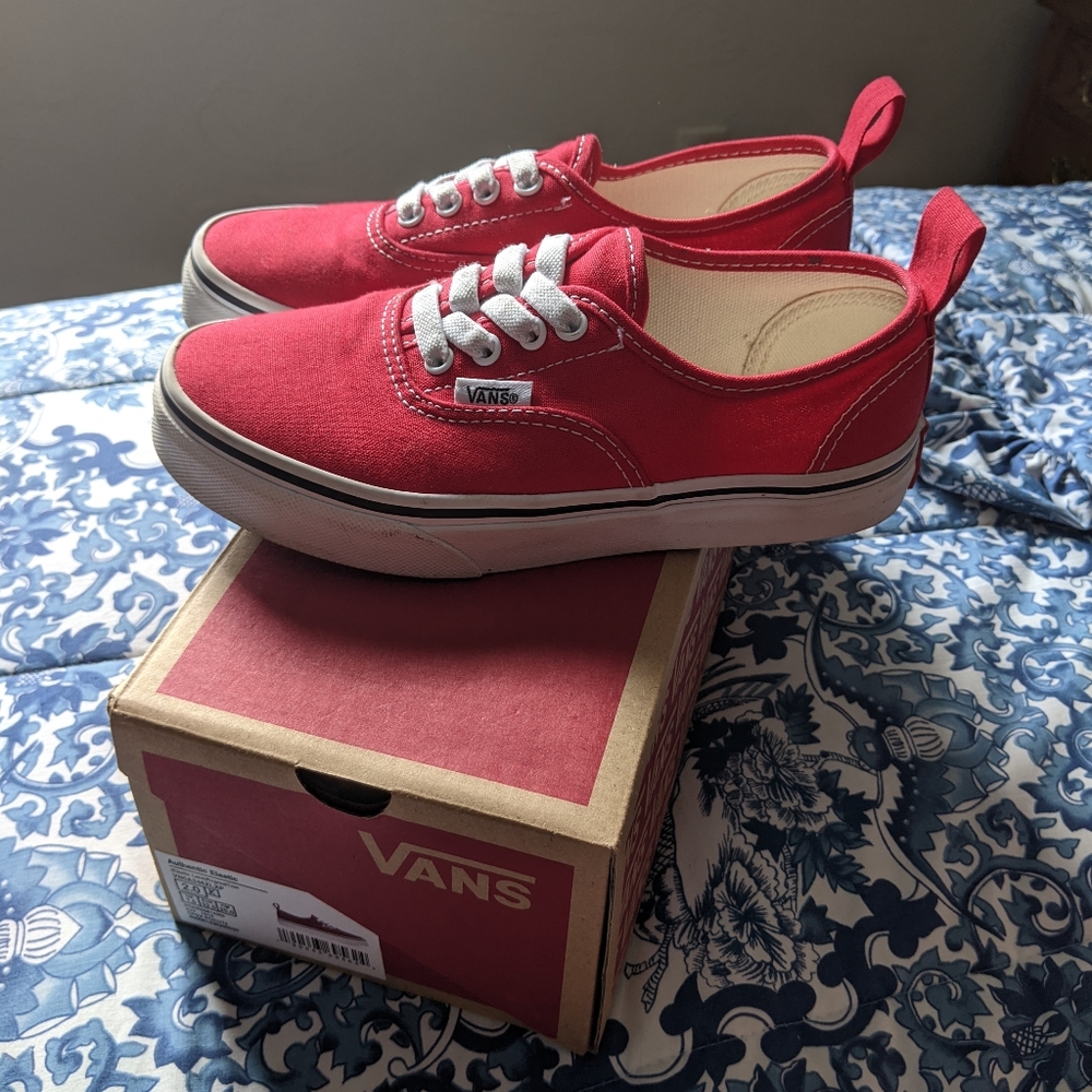 Kids Vans Authentic Elastic Red
